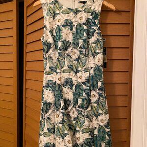 ANTONIO MELANI FLORAL INGRID DRESS GREEN/WHITE SIZE 4 NWT